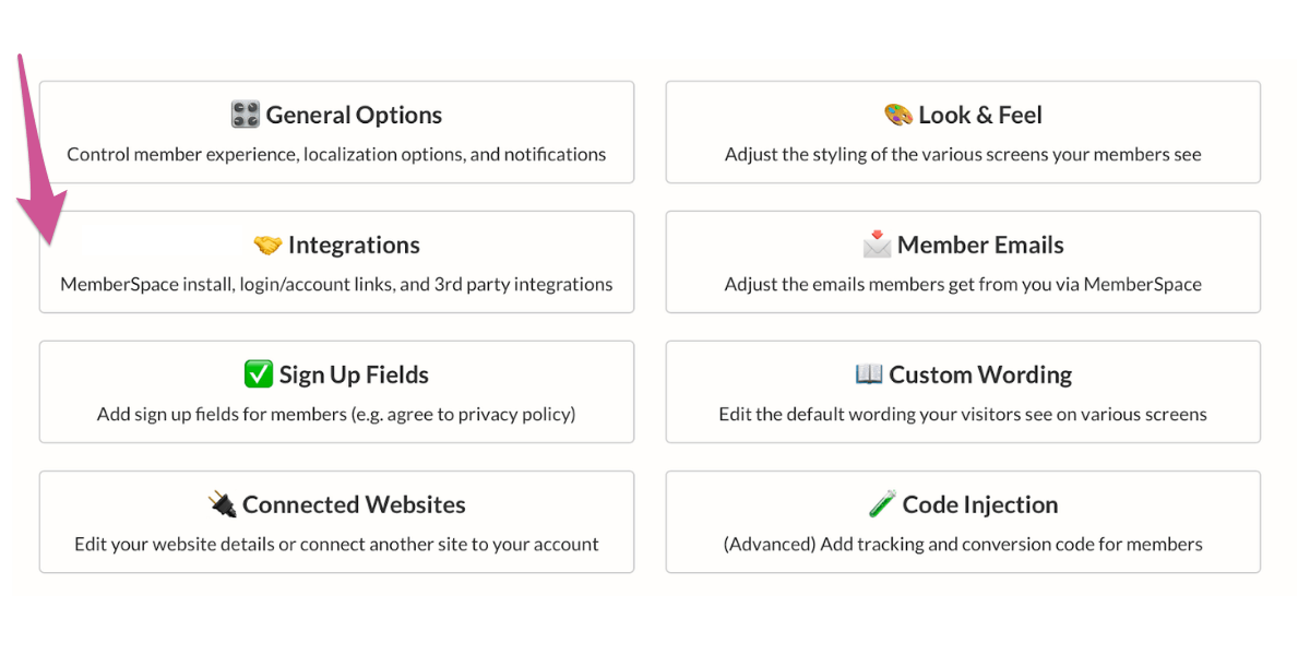 MemberSpace Intregrations