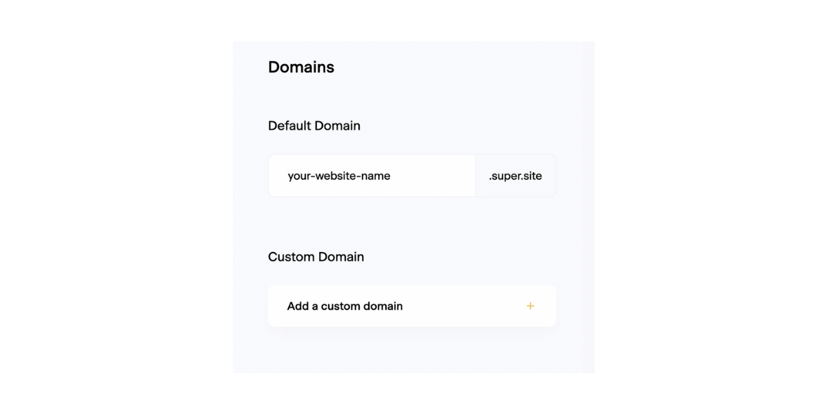 Super add a custom domain