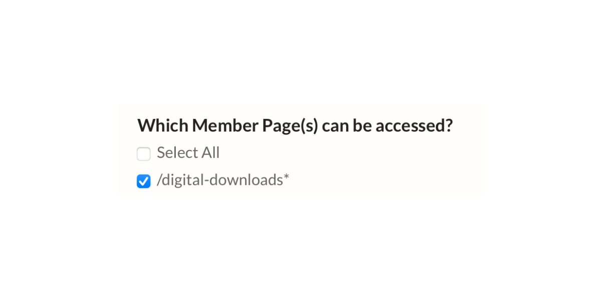 Select Member Page access