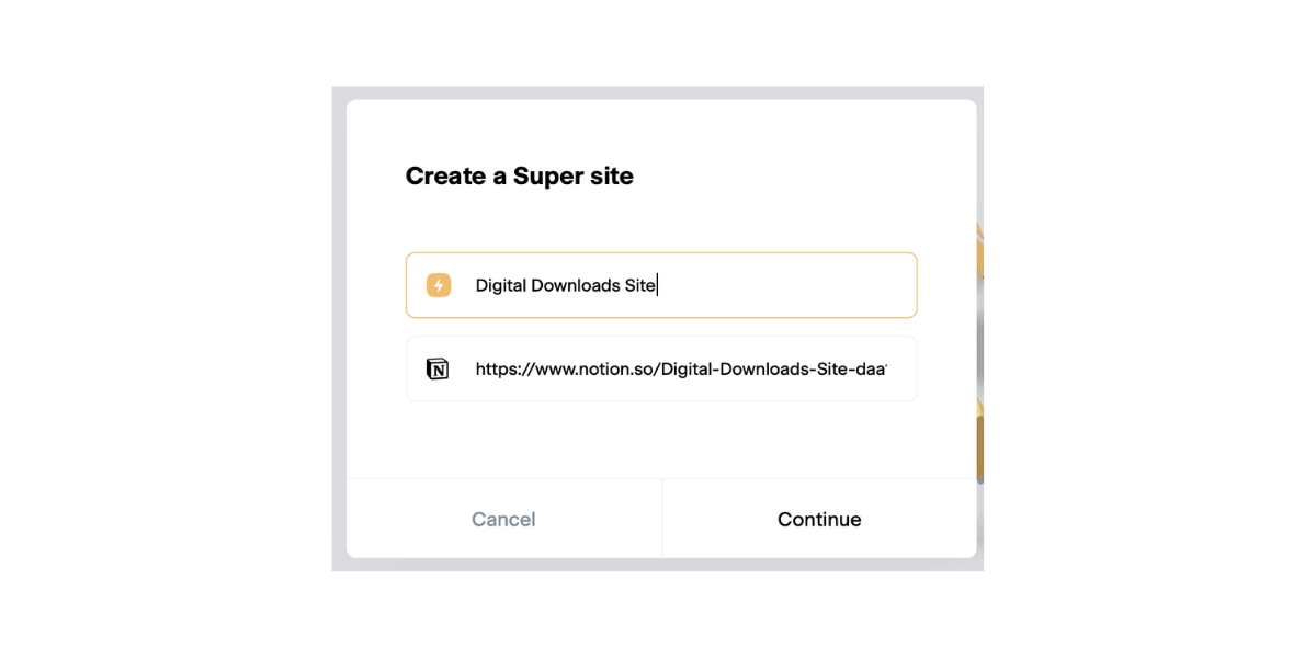 Notion Create a Super Site