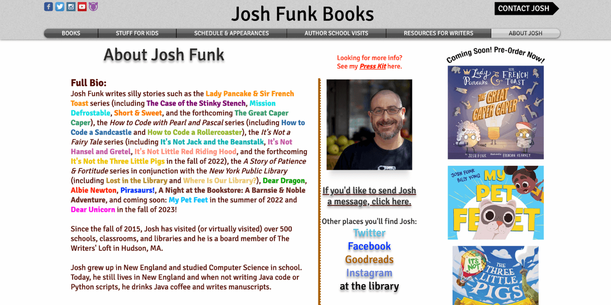 Josh Funk - About Me Page