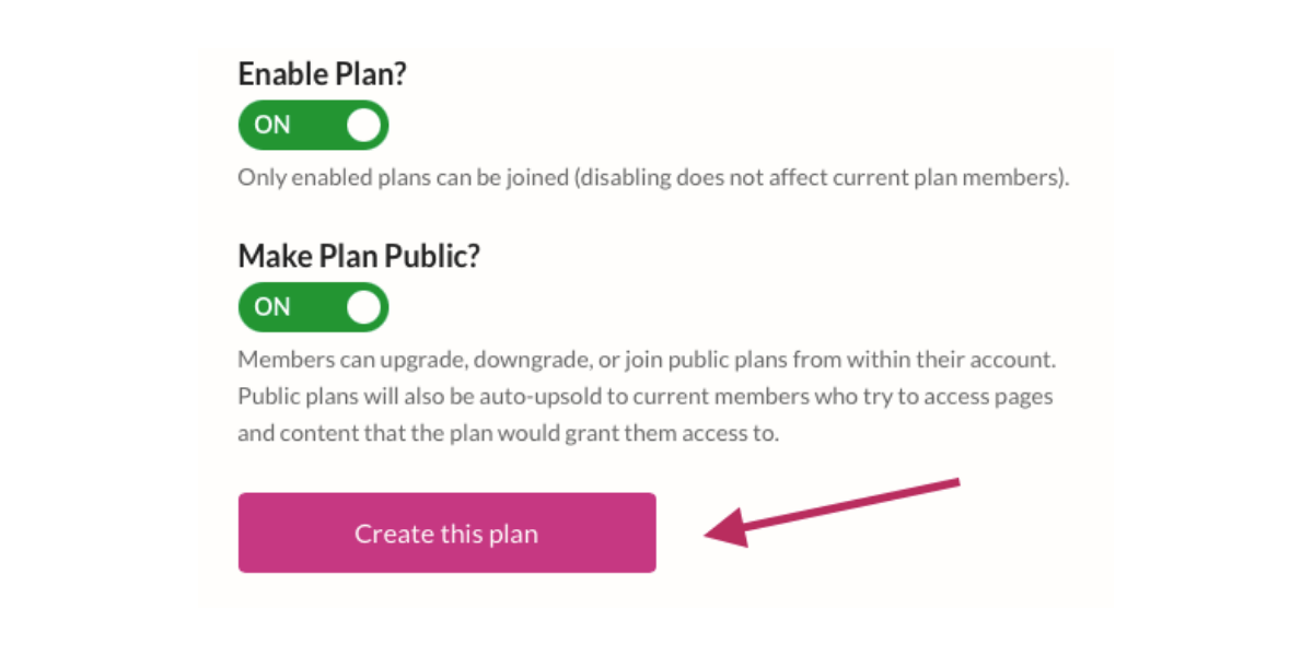 Create MemberSpace Plan