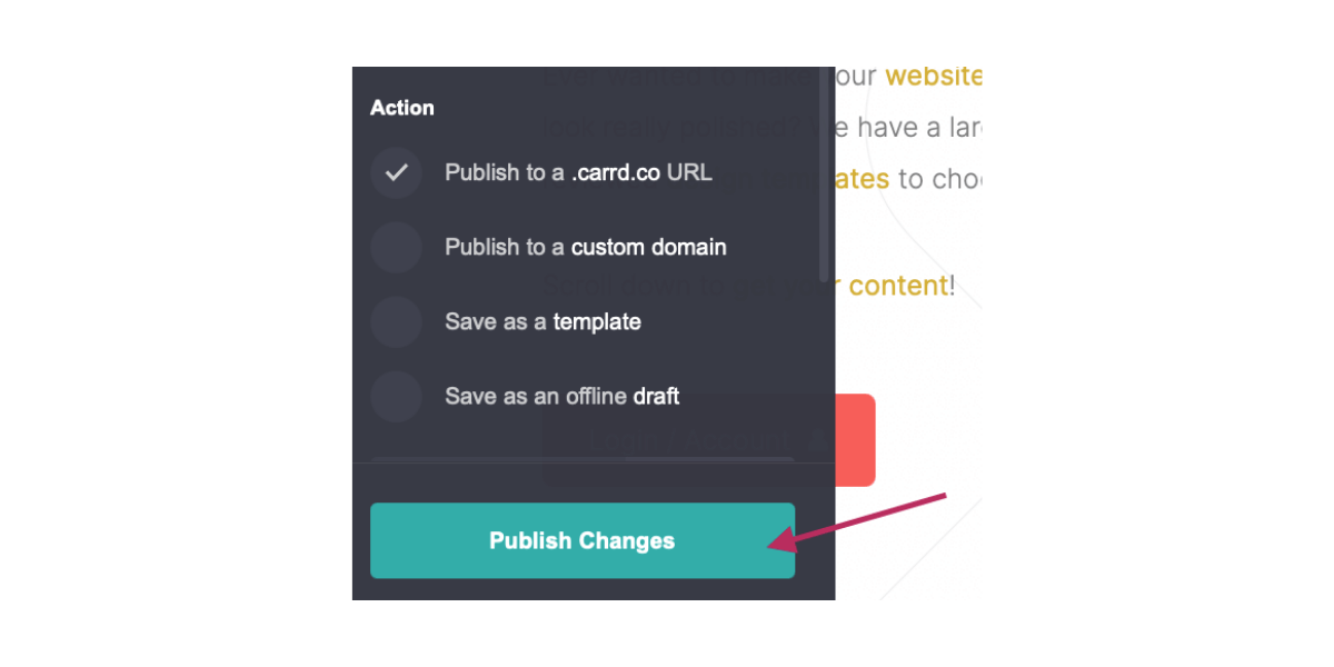 Publish button