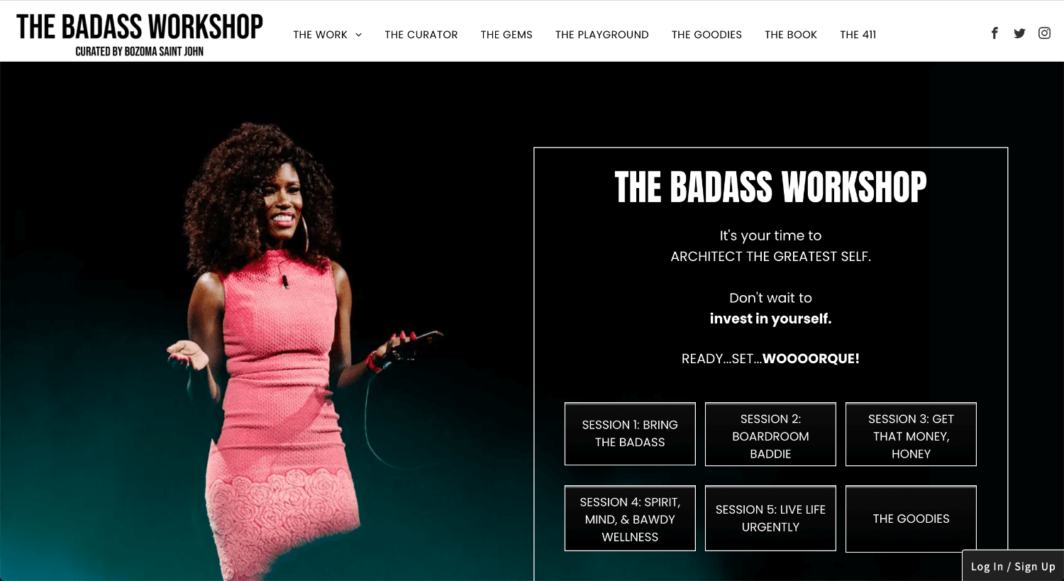 Badass workshop landing page