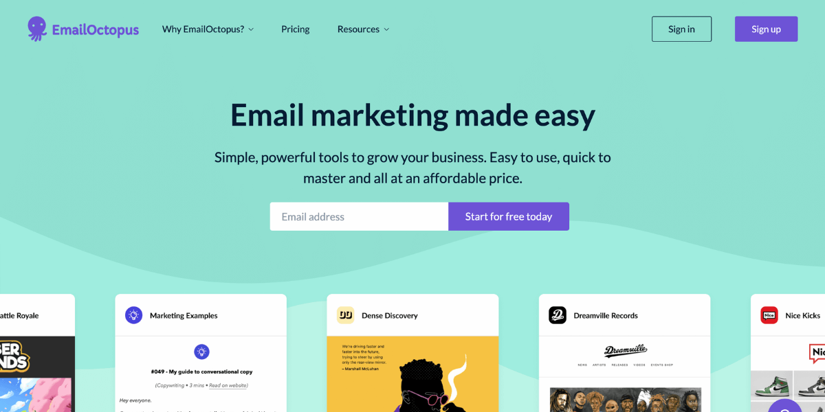 EmailOctopus - Newsletter examples