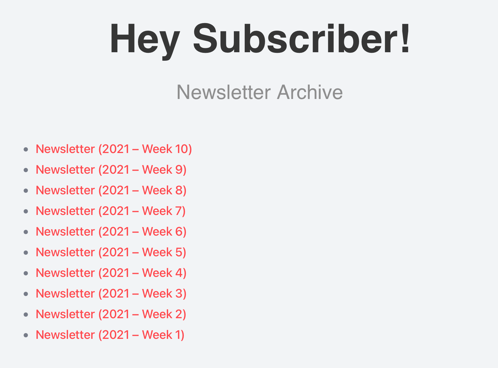 newsletter archive