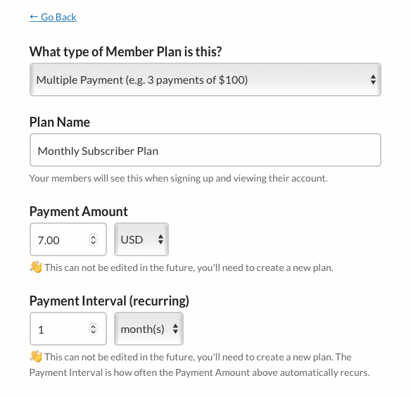 Multiple payment plan