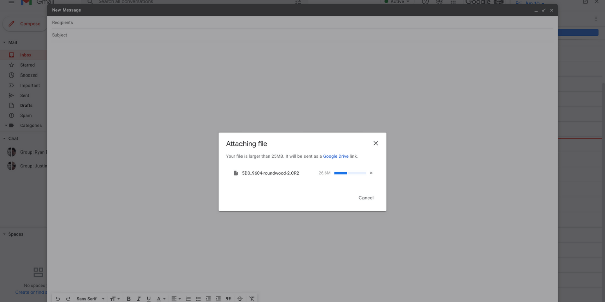 Google Drive - Send large files